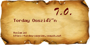 Torday Osszián névjegykártya